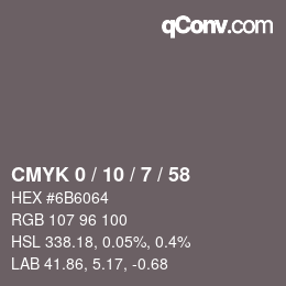 Color code: CMYK 0 / 10 / 7 / 58 | qconv.com