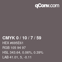 Color code: CMYK 0 / 10 / 7 / 59 | qconv.com