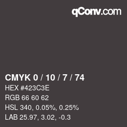 颜色代码: CMYK 0 / 10 / 7 / 74 | qconv.com