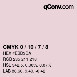 カラーコード: CMYK 0 / 10 / 7 / 8 | qconv.com