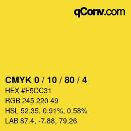 Color code: CMYK 0 / 10 / 80 / 4 | qconv.com