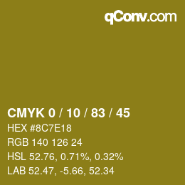 カラーコード: CMYK 0 / 10 / 83 / 45 | qconv.com