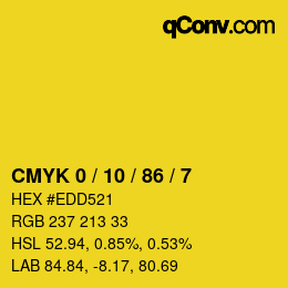 Color code: CMYK 0 / 10 / 86 / 7 | qconv.com