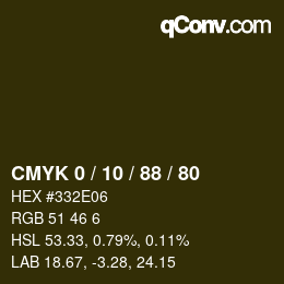 颜色代码: CMYK 0 / 10 / 88 / 80 | qconv.com