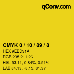 Color code: CMYK 0 / 10 / 89 / 8 | qconv.com