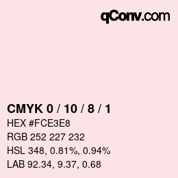 Farbcode: CMYK 0 / 10 / 8 / 1 | qconv.com