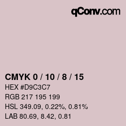 カラーコード: CMYK 0 / 10 / 8 / 15 | qconv.com