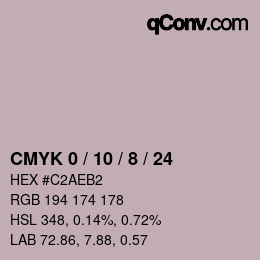 カラーコード: CMYK 0 / 10 / 8 / 24 | qconv.com