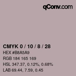 カラーコード: CMYK 0 / 10 / 8 / 28 | qconv.com