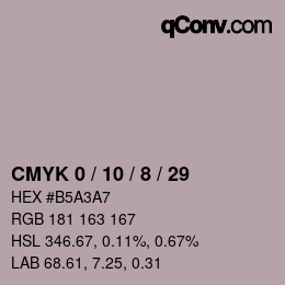 Farbcode: CMYK 0 / 10 / 8 / 29 | qconv.com