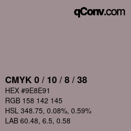カラーコード: CMYK 0 / 10 / 8 / 38 | qconv.com