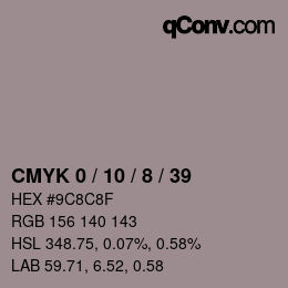 Color code: CMYK 0 / 10 / 8 / 39 | qconv.com