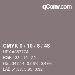 Color code: CMYK 0 / 10 / 8 / 48 | qconv.com