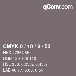 カラーコード: CMYK 0 / 10 / 8 / 53 | qconv.com