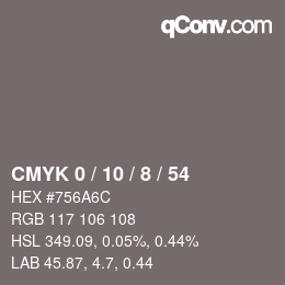 カラーコード: CMYK 0 / 10 / 8 / 54 | qconv.com