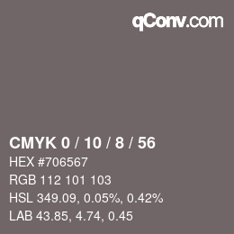 Color code: CMYK 0 / 10 / 8 / 56 | qconv.com