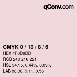 Farbcode: CMYK 0 / 10 / 8 / 6 | qconv.com