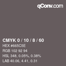 カラーコード: CMYK 0 / 10 / 8 / 60 | qconv.com