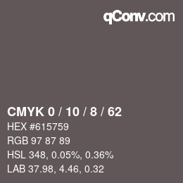 Color code: CMYK 0 / 10 / 8 / 62 | qconv.com