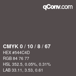 颜色代码: CMYK 0 / 10 / 8 / 67 | qconv.com