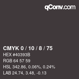 カラーコード: CMYK 0 / 10 / 8 / 75 | qconv.com