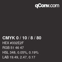 カラーコード: CMYK 0 / 10 / 8 / 80 | qconv.com