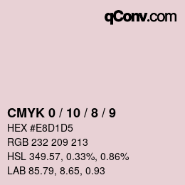 カラーコード: CMYK 0 / 10 / 8 / 9 | qconv.com