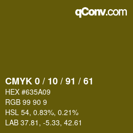 カラーコード: CMYK 0 / 10 / 91 / 61 | qconv.com