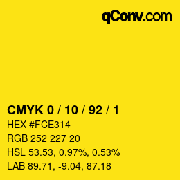 Color code: CMYK 0 / 10 / 92 / 1 | qconv.com