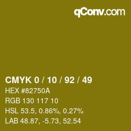 Color code: CMYK 0 / 10 / 92 / 49 | qconv.com