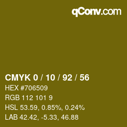 カラーコード: CMYK 0 / 10 / 92 / 56 | qconv.com