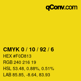 Color code: CMYK 0 / 10 / 92 / 6 | qconv.com