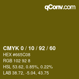 Color code: CMYK 0 / 10 / 92 / 60 | qconv.com