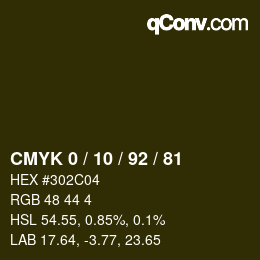 颜色代码: CMYK 0 / 10 / 92 / 81 | qconv.com