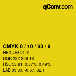 Color code: CMYK 0 / 10 / 93 / 9 | qconv.com