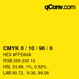 Color code: CMYK 0 / 10 / 96 / 0 | qconv.com