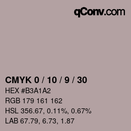 颜色代码: CMYK 0 / 10 / 9 / 30 | qconv.com