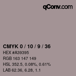 カラーコード: CMYK 0 / 10 / 9 / 36 | qconv.com