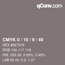 Color code: CMYK 0 / 10 / 9 / 49 | qconv.com