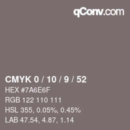 Color code: CMYK 0 / 10 / 9 / 52 | qconv.com