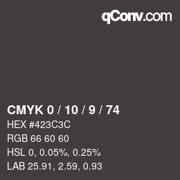 Color code: CMYK 0 / 10 / 9 / 74 | qconv.com