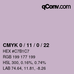 カラーコード: CMYK 0 / 11 / 0 / 22 | qconv.com
