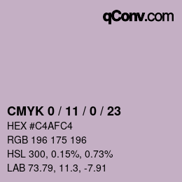 カラーコード: CMYK 0 / 11 / 0 / 23 | qconv.com
