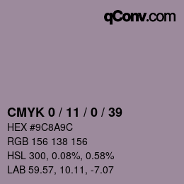 Farbcode: CMYK 0 / 11 / 0 / 39 | qconv.com