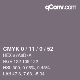 カラーコード: CMYK 0 / 11 / 0 / 52 | qconv.com