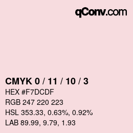 颜色代码: CMYK 0 / 11 / 10 / 3 | qconv.com