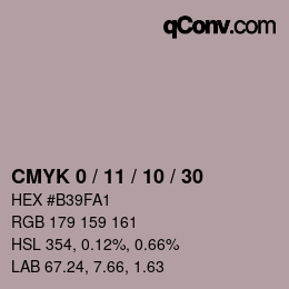 カラーコード: CMYK 0 / 11 / 10 / 30 | qconv.com