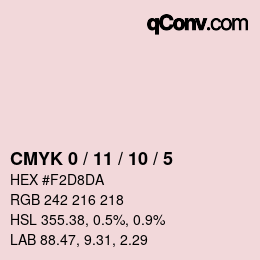 颜色代码: CMYK 0 / 11 / 10 / 5 | qconv.com