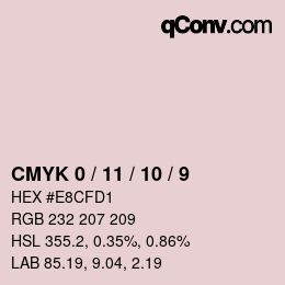 カラーコード: CMYK 0 / 11 / 10 / 9 | qconv.com