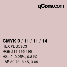 カラーコード: CMYK 0 / 11 / 11 / 14 | qconv.com